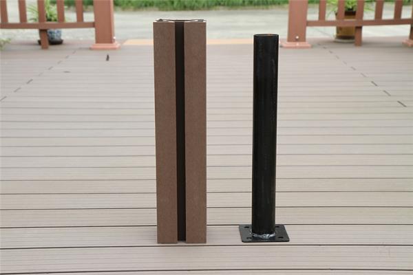 Steel post with screws